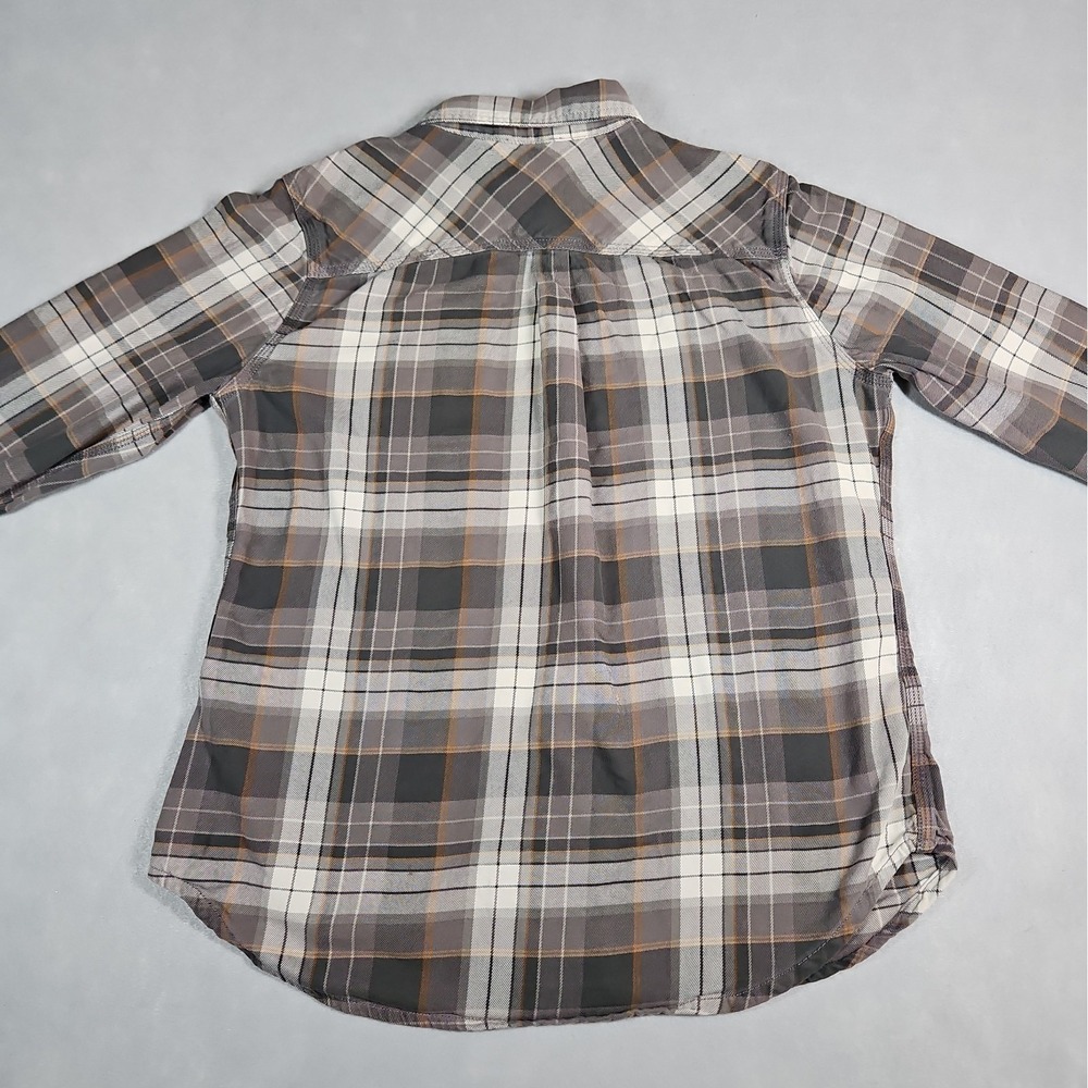 Carhartt Womens Brown Plaid Button Up Long Sleeve Flannel Shirt Size Medium - Picture 2 of 10